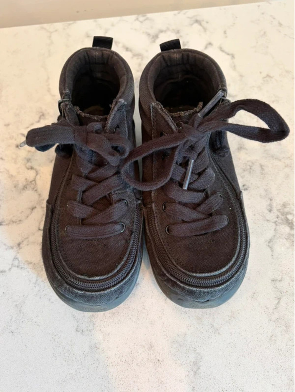 BILLY Footwear Black High Top Zip Sneakers Kids Size 7